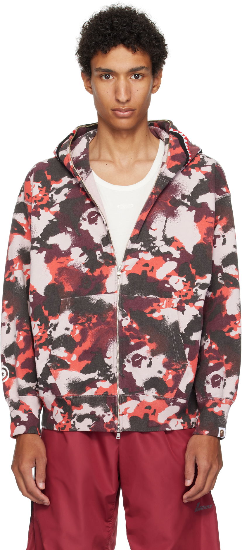 Pulover BAPE A Bathing Ape Map Camo Shark Full Zip Hoodie Večbarvna | 001ZPL301001M