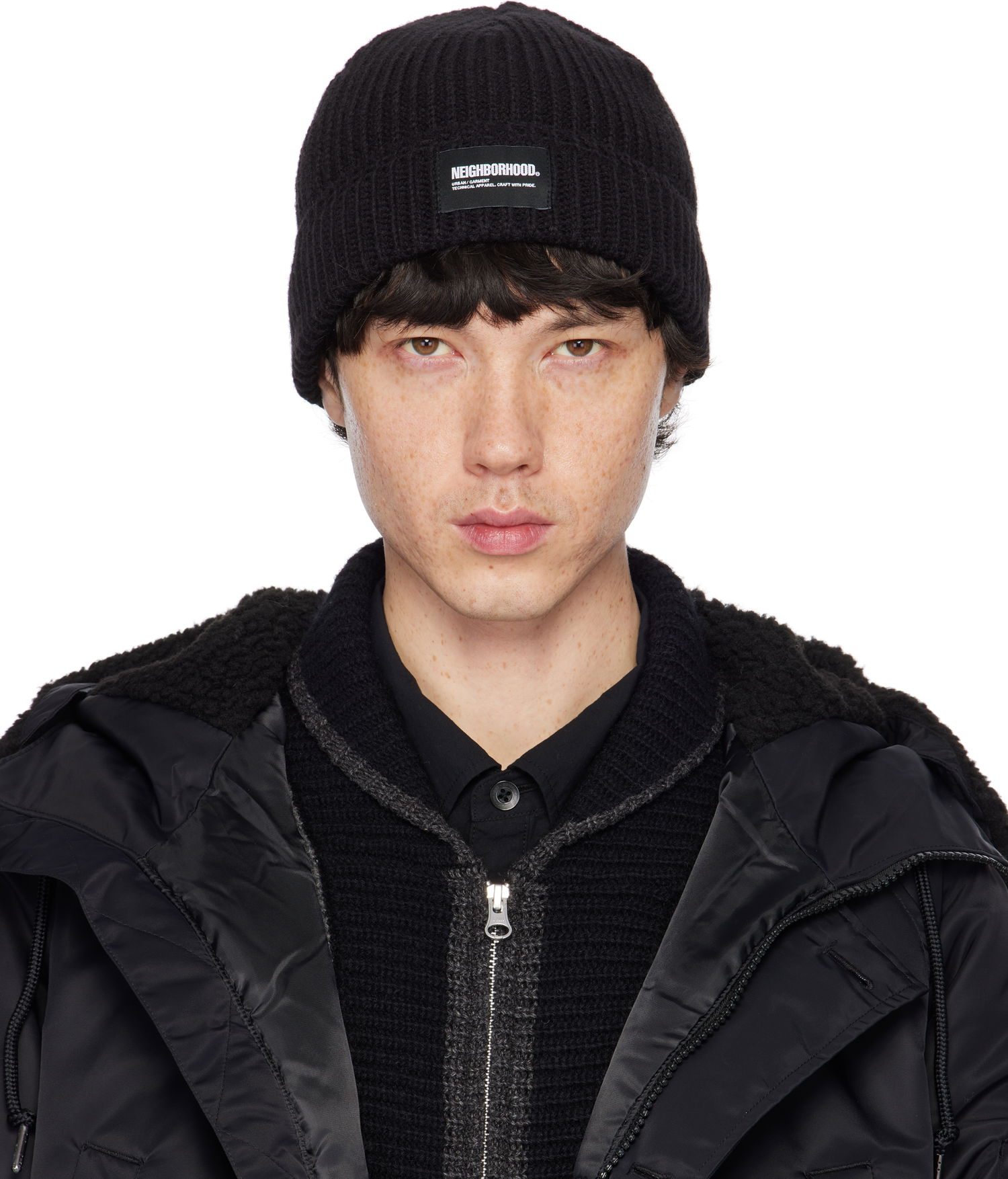 Beanie Neighborhood Knitted Beanie Črna | 242FUNH-HT01, 0