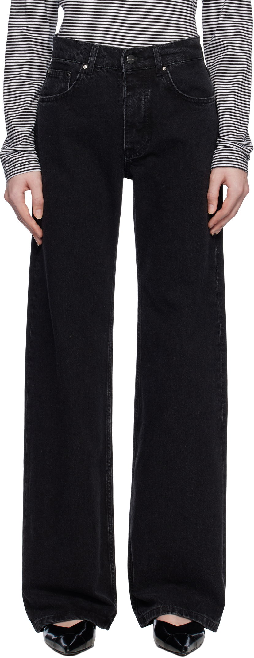 Kavbojke Anine Bing Hugh Black Denim Jeans Črna | A-06-1134-009