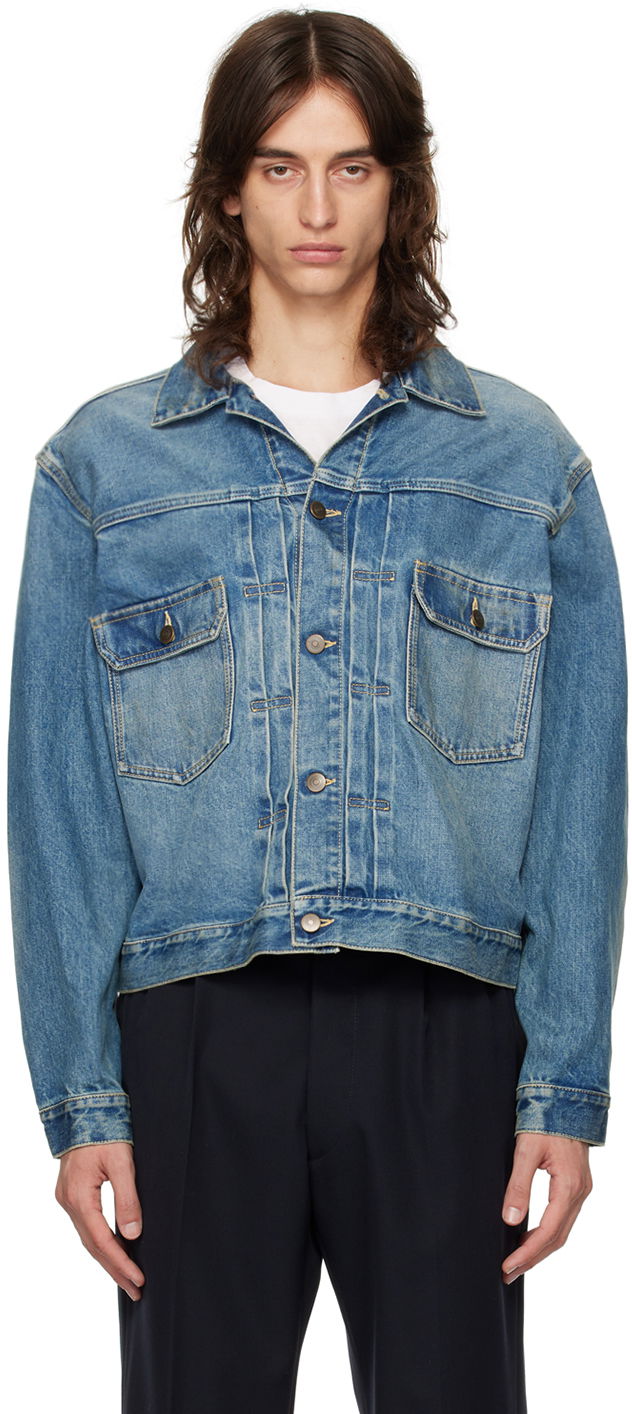 Jakna Maison Margiela Faded Denim Jacket Modra | S50AM0628 S30561