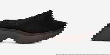 Superge in čevlji UGG ® New Heights Clog for Women in Black, Size 3, Suede Črna | 1152731-BLK, 0