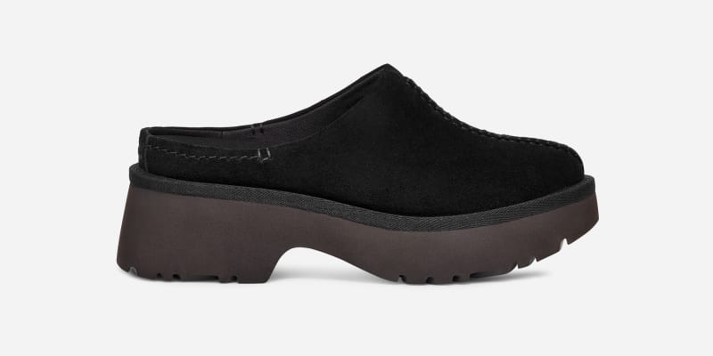 Superge in čevlji UGG ® New Heights Clog for Women in Black, Size 3, Suede Črna | 1152731-BLK