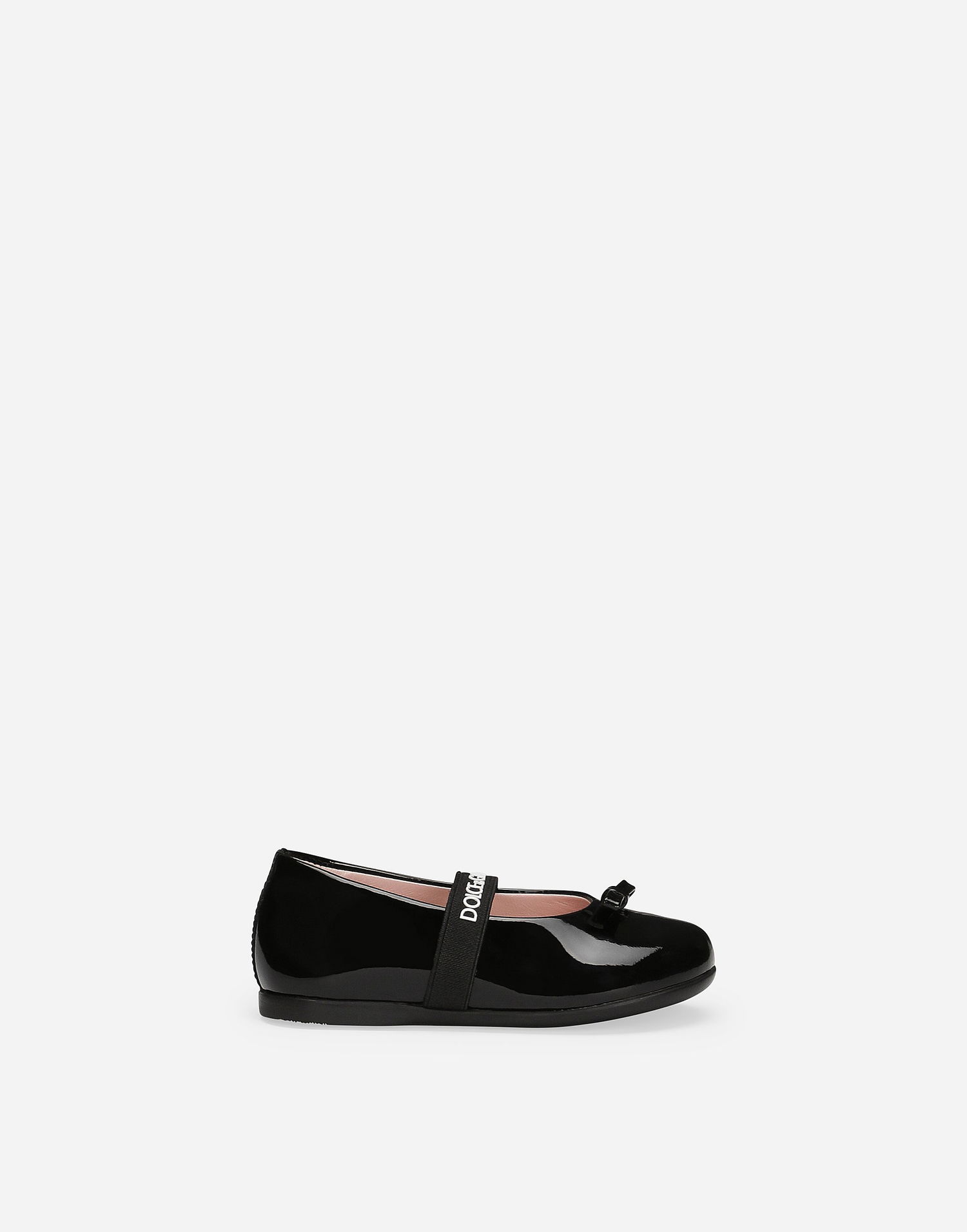 Superge in čevlji Dolce & Gabbana Patent Leather Ballet Flats With Bow For First Steps Črna | D20093A483180999, 0