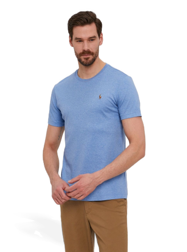 Majica Polo by Ralph Lauren Cotton Custom Tee Soft Modra | 710740727024