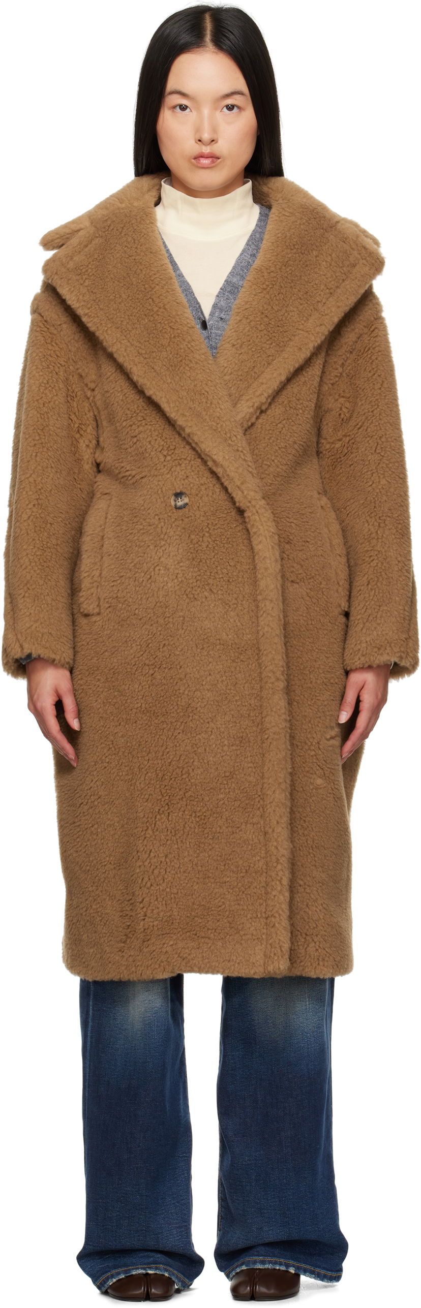 Plašči Max Mara Max Mara Teddy Bear Icon Coat Rjava | 2421016032600 MM10739