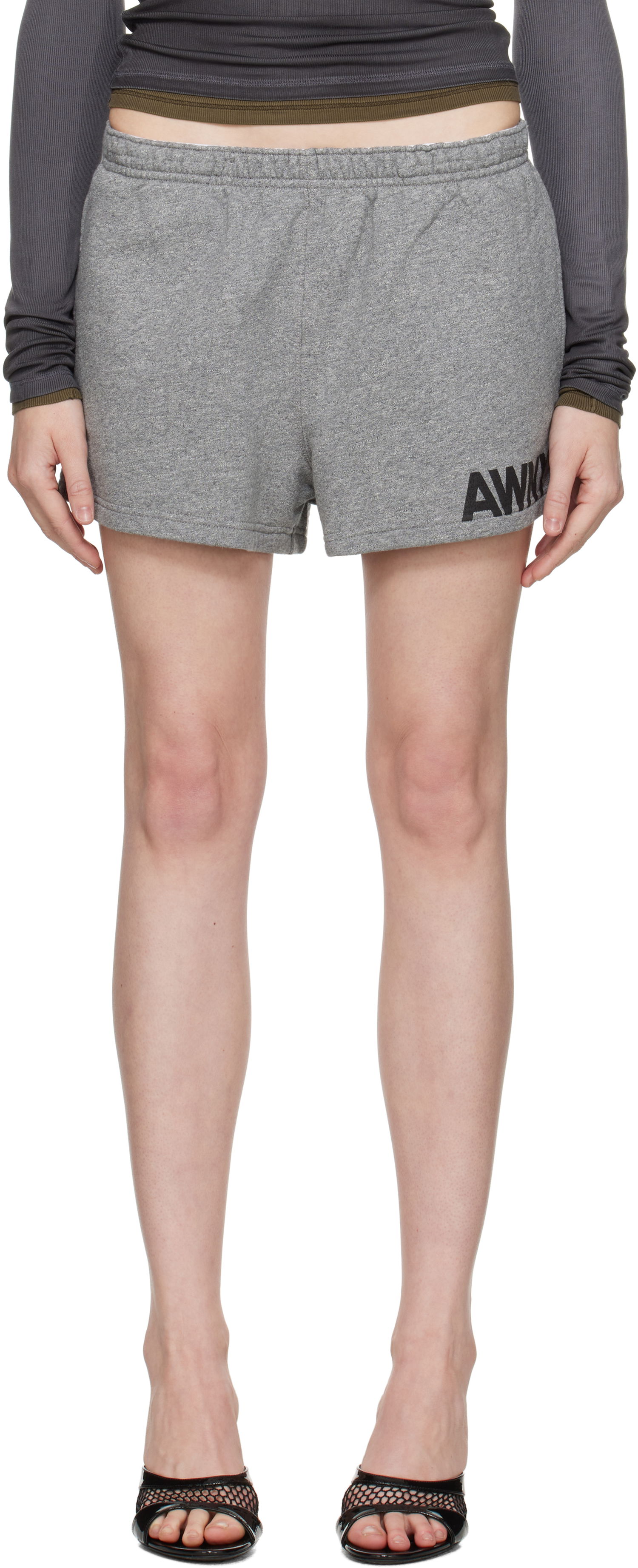 Kratke hlače Alexander Wang Alexander Wang.t Logo Cotton Running Shorts Siva | 4CC2254427, 0