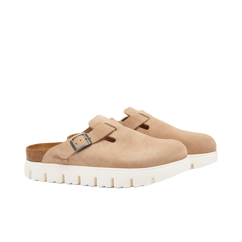 Superge in čevlji Birkenstock Boston Chunky Suede Clogs Bež | 1026176