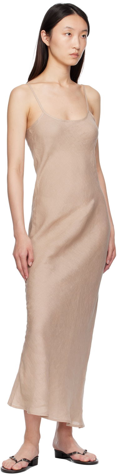 Obleke Baserange Baserange Dydine Maxi Slip Dress Bež | DRDY-LI-SU25, 3