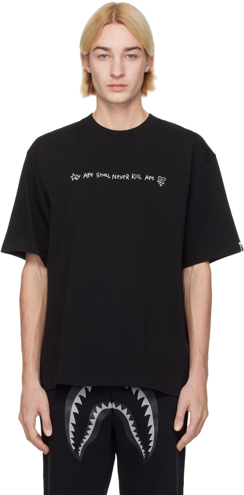 Majica BAPE Hand Drawn Logo Relaxed Fit T-Shirt Črna | 001TEK801334M