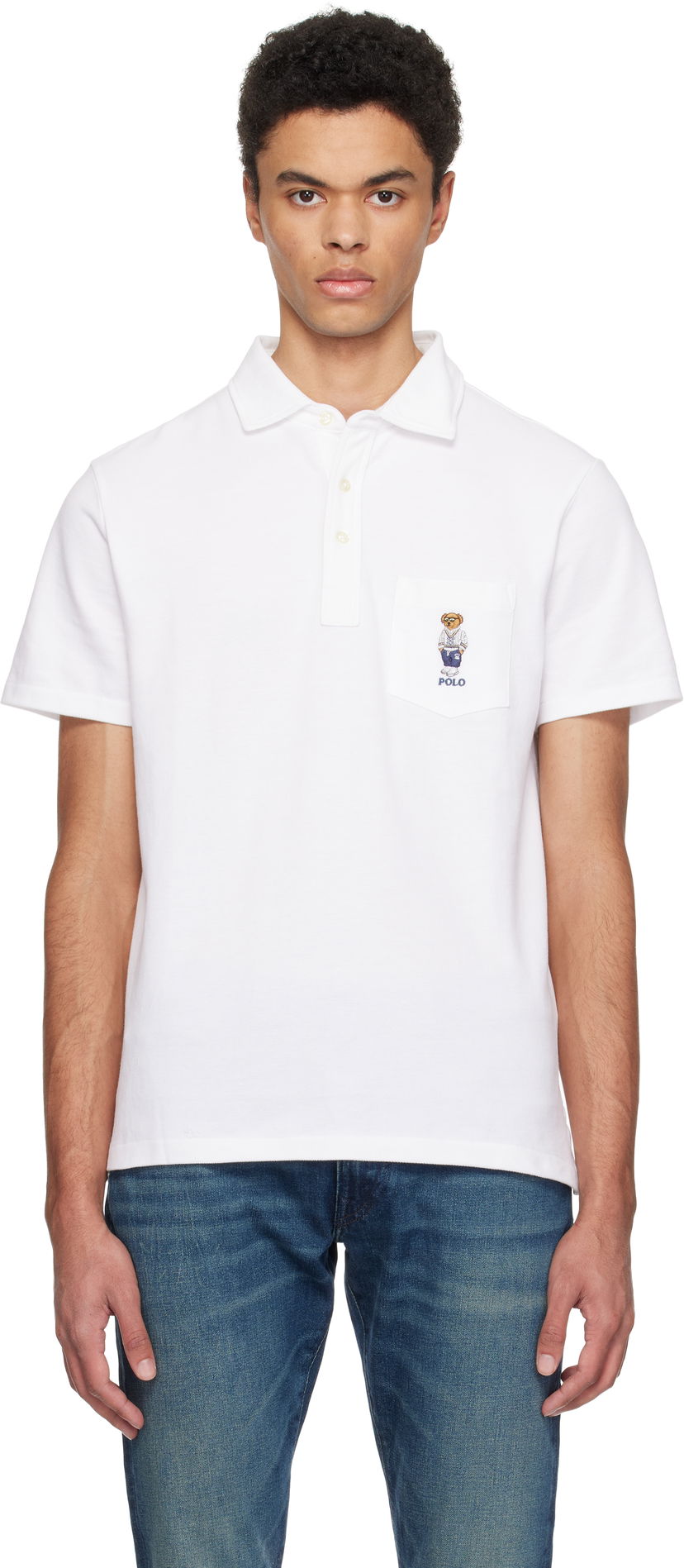 Polo majica Polo by Ralph Lauren Polo Ralph Lauren Classic Fit Polo Bear Mesh Polo Bela | 710963818001