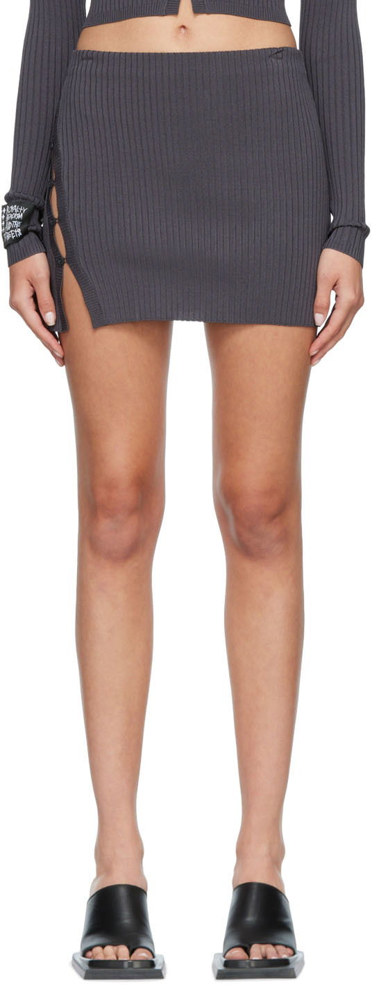 Krila Ksubi Ribbed Mini Skirt Siva | WPF22SK008, 0