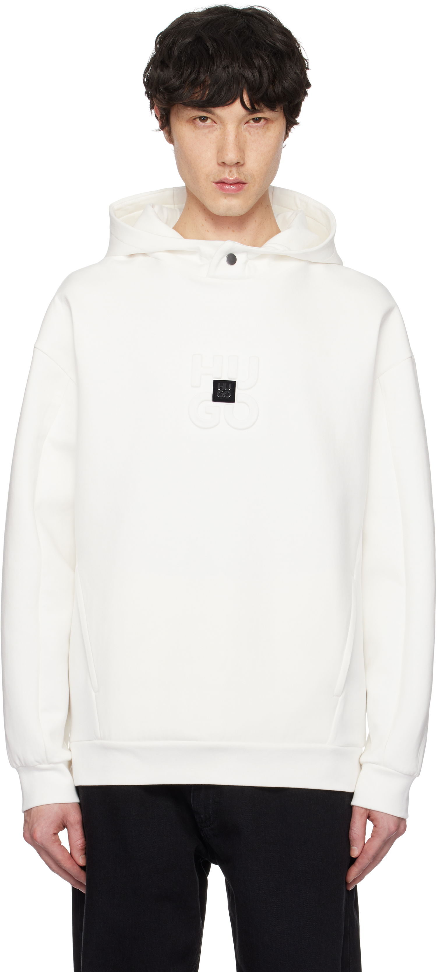 Pulover BOSS Hugo Stacked Logos Interlock Hoodie Bela | 50530191, 0