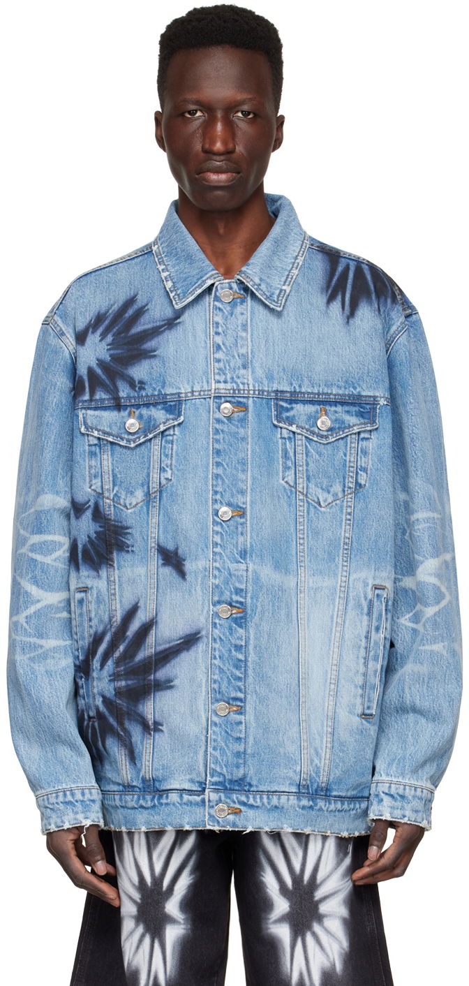 Jakna We11done We11done Tie-Dye Denim Jacket Modra | WD-DJ1-22-356-U-BL