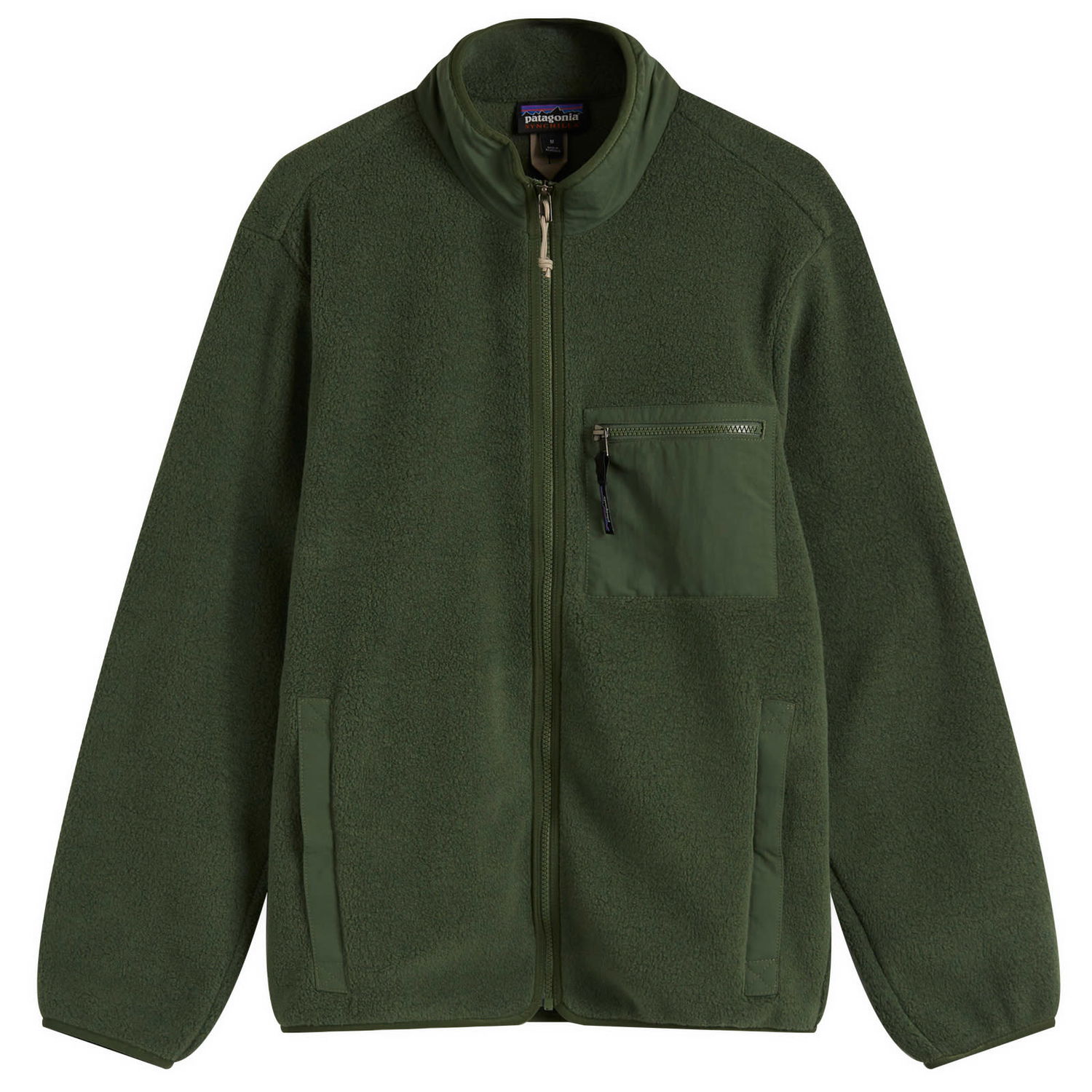 Pulover Patagonia Fleece Jacket With A Chest Pocket Zelena | 22991-TPGN, 0