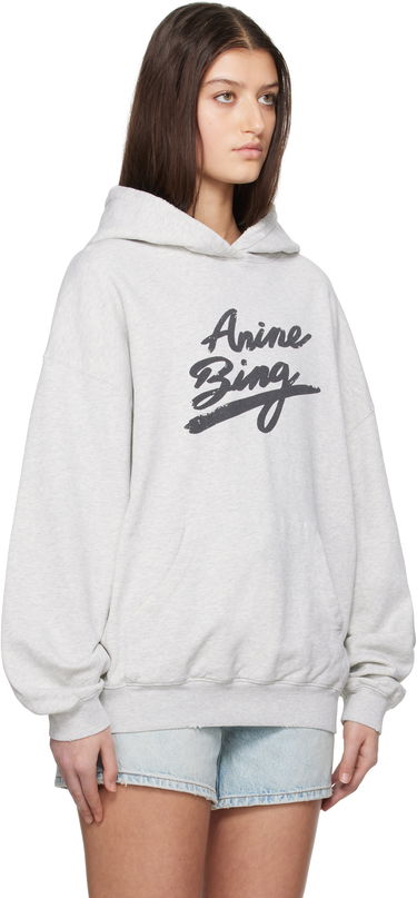 Pulover Anine Bing Anine Bing Harvey Signature Hoodie Siva | A-08-10525-GRY1, 1