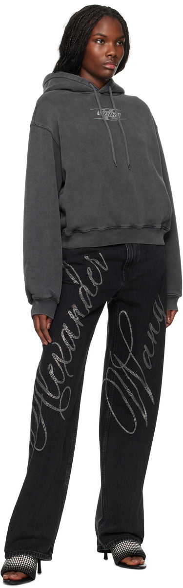 Pulover Alexander Wang Blade Logo-Embossed Hoodie Črna | 4CC4242107, 3