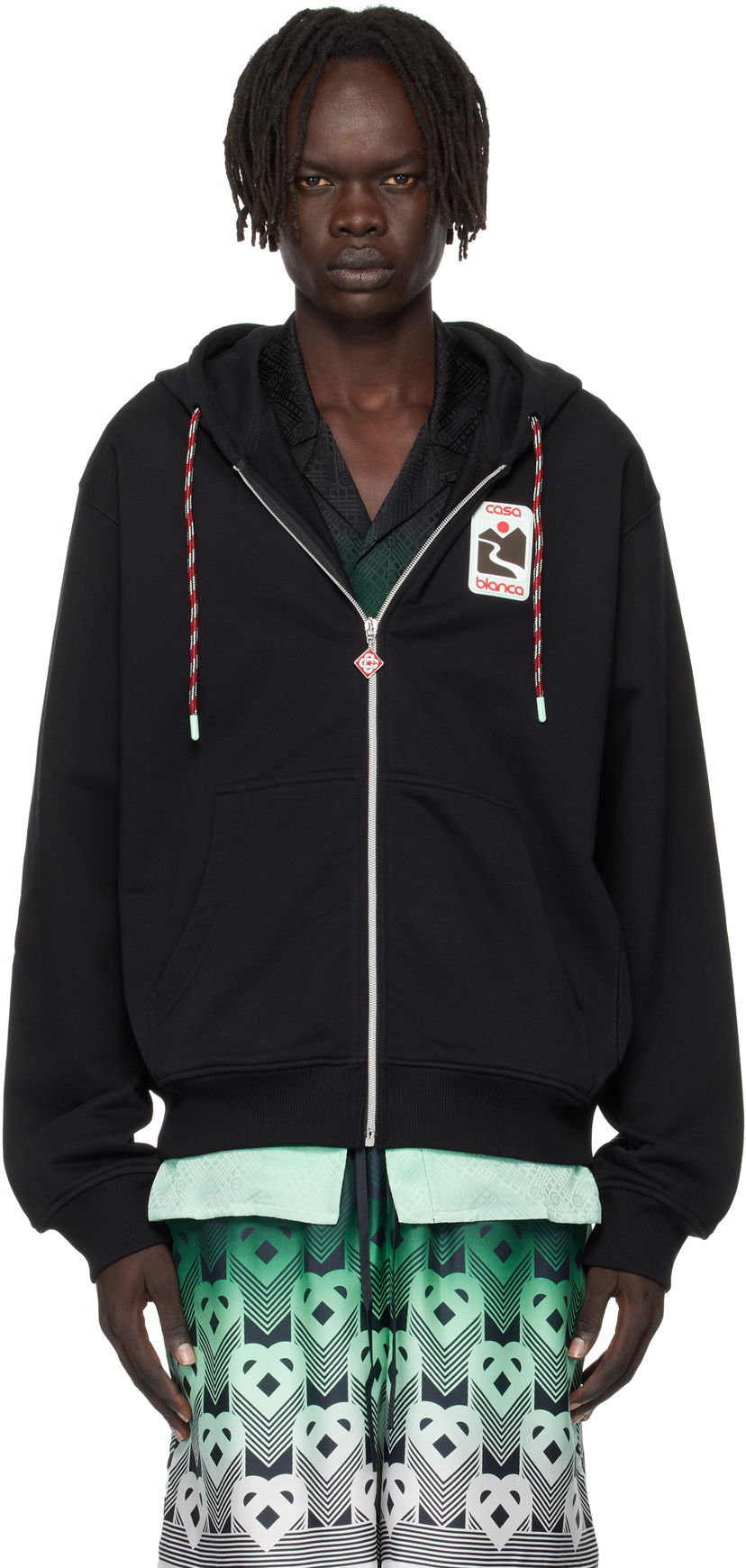 Pulover Casablanca Casablanca Sunset Valley Zip Hoodie Črna | U-MPF25-JTP-150-01