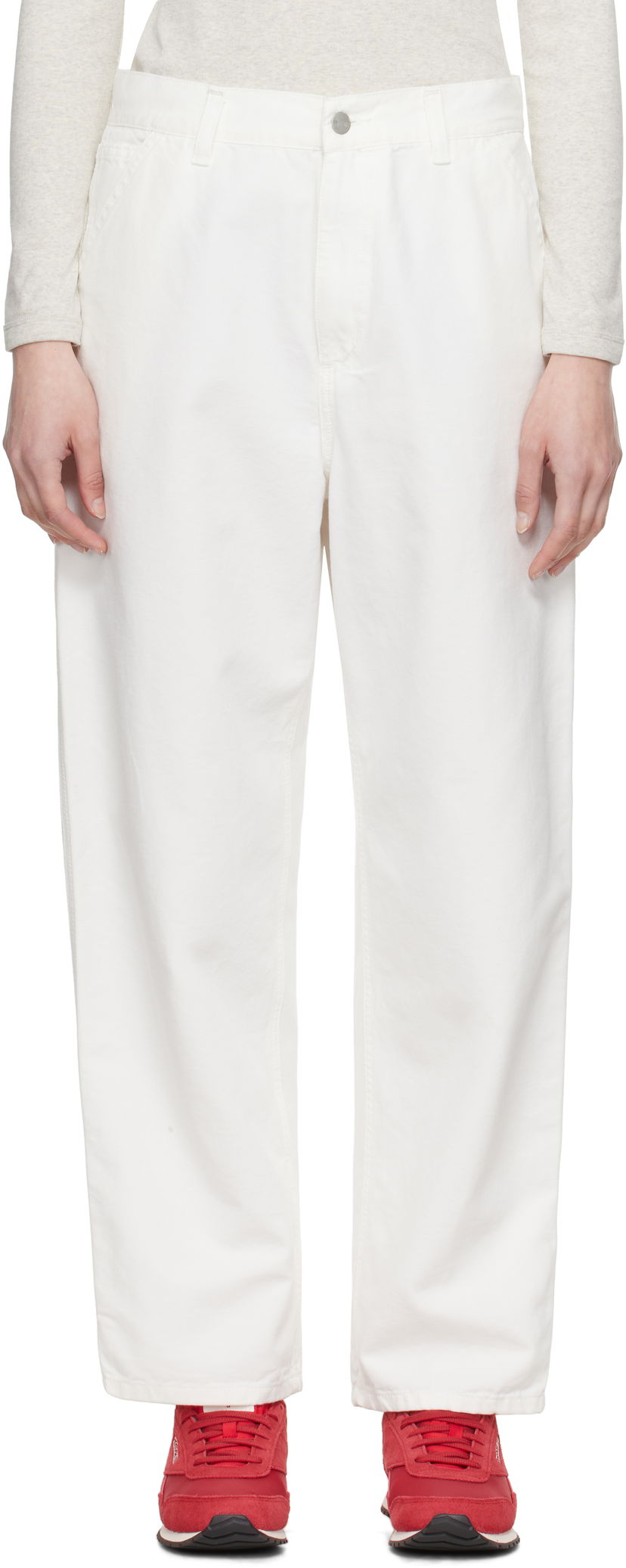 Hlače Carhartt WIP Carhartt WIP Brandon Single Knee Trousers Bela | I034880 D602