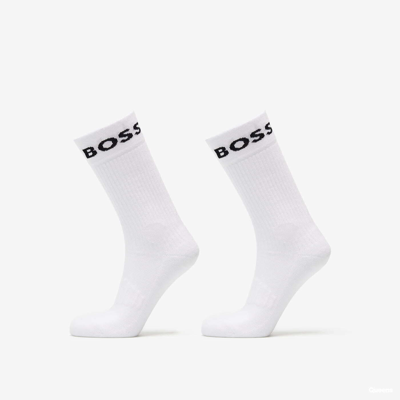 Nogavice BOSS Hugo 2-Pack of Quarter-Length Socks in Stretch Fabric White Bela | 50469747-100, 0