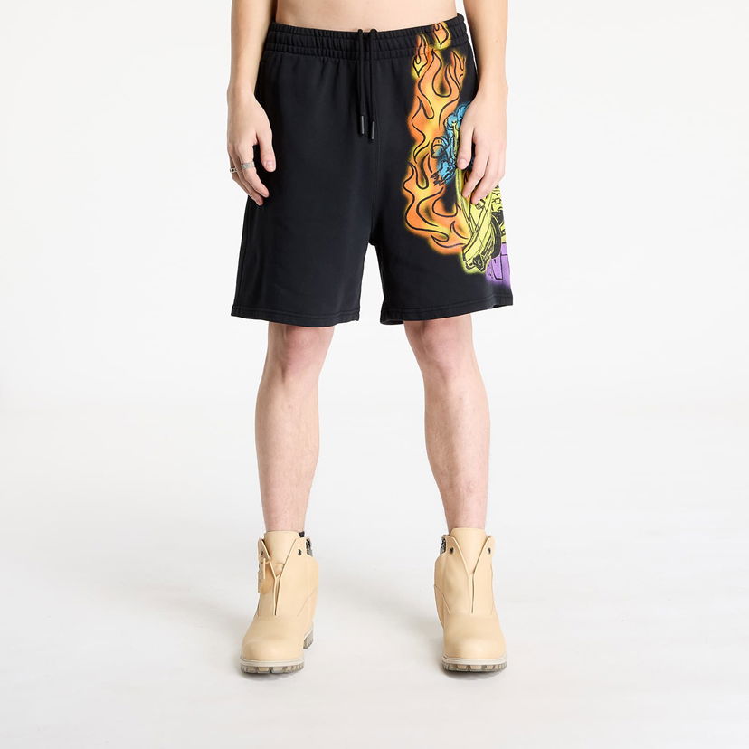Kratke hlače Marcelo Burlon Marcelo Burlon County Flame Comfy Sweatshorts Črna | CMCI012S25FLE0031025