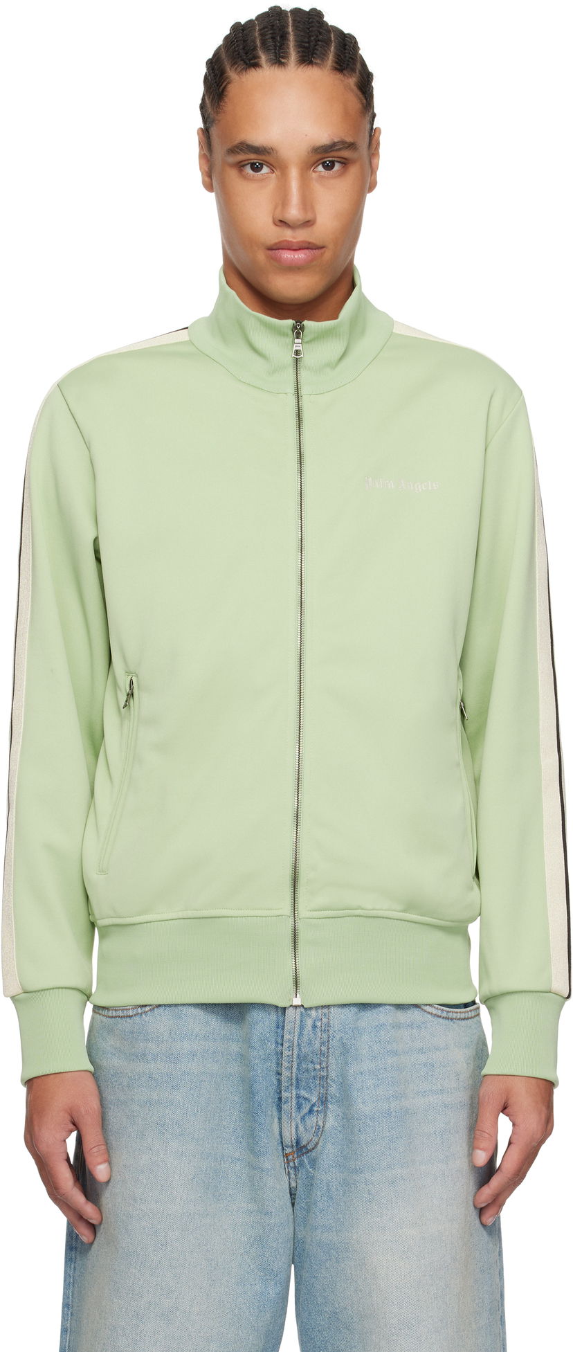 Bomber jakna Palm Angels Palm Angels Embroidered Logo Track Jacket Zelena | PMBD058S25FAB0015303