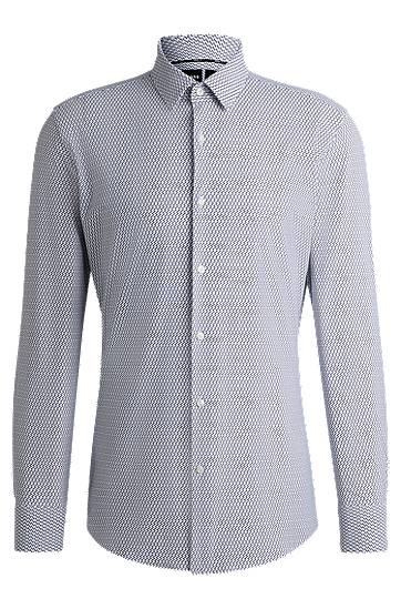 Srajce BOSS Slim-Fit Performance-Stretch Printed Jersey Shirt Modra | 50539392