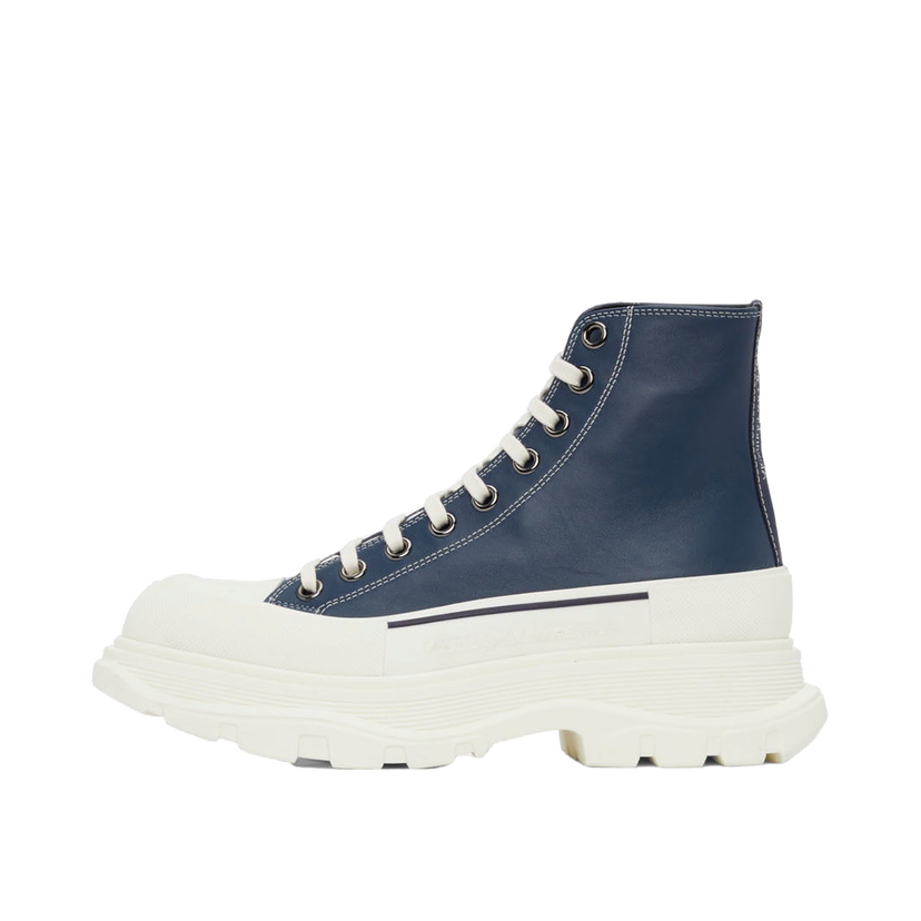 Superge in čevlji Alexander McQueen Tread Slick High Sneakers Modra | 627206WIAM2