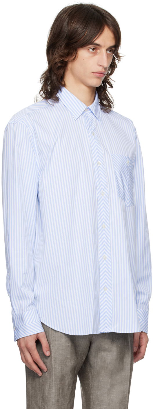 Srajce Paul Smith Paul Smith Oversized Fit Striped Shirt Modra | M1R-045Z-N02404-40, 1