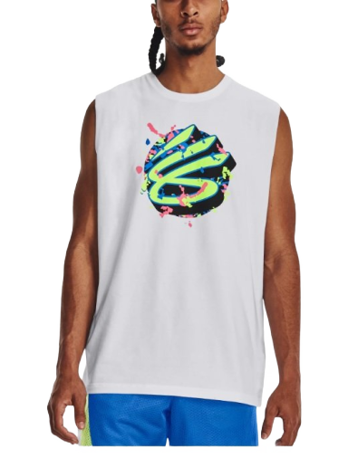 Majica brez rokavov Under Armour Curry Tank Top Bela | 1377307-100