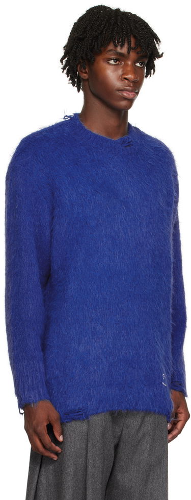 Pleteni pulover ADER ERROR Rous Distressed Knit Sweater Modra | BMADFWKT0304BL, 4