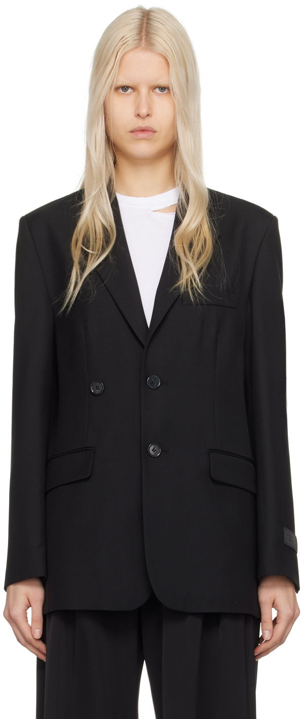 Plašči Maison Margiela MM6 Double-Breasted Blazer Črna | S52BN0129 S78357