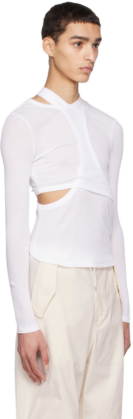 Majica Dion Lee Modular Cutout Long Sleeve T-Shirt Bela | C3102R23, 1