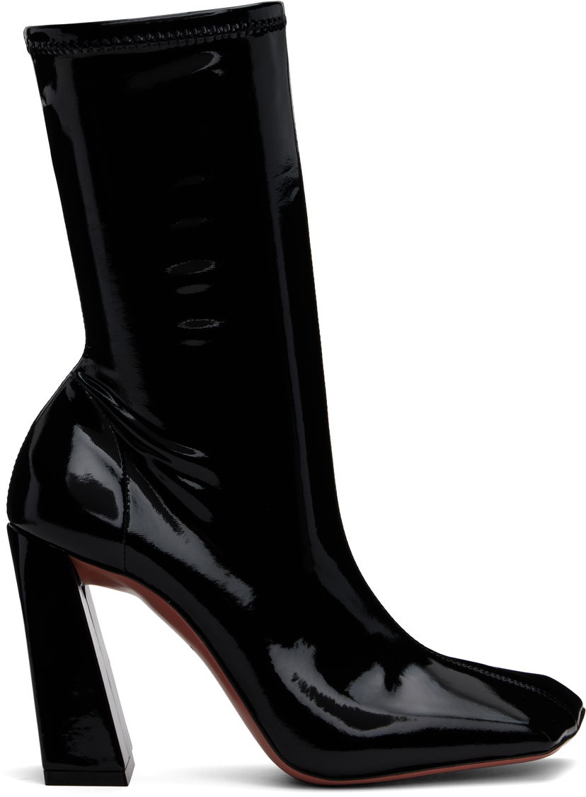 Oblačila Amina Muaddi Amina Muaddi Marine Stretch Boots Črna | MARINE STRETCH BOOTIE 95 LATEX