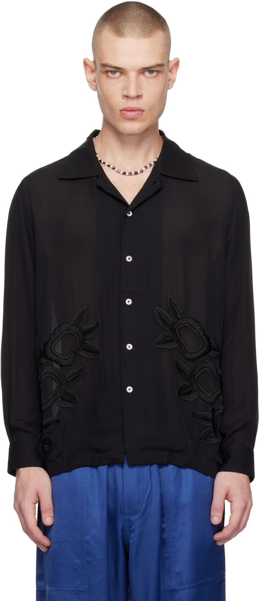 Srajce Bode Daffodil Long Sleeve Shirt Črna | MRF24SH009