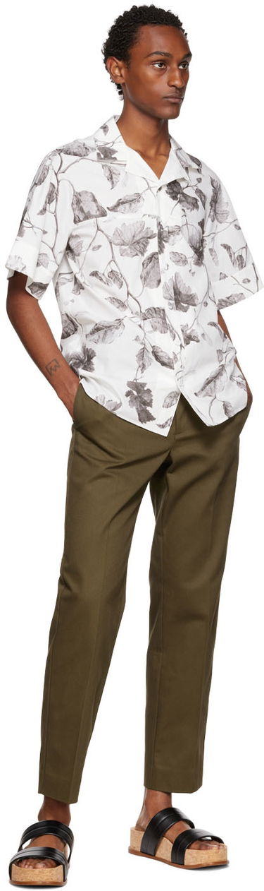 Srajce Erdem Erdem Philip Leaf-Print Shirt Bela | MF22_503MLLWP PHILIP, 3