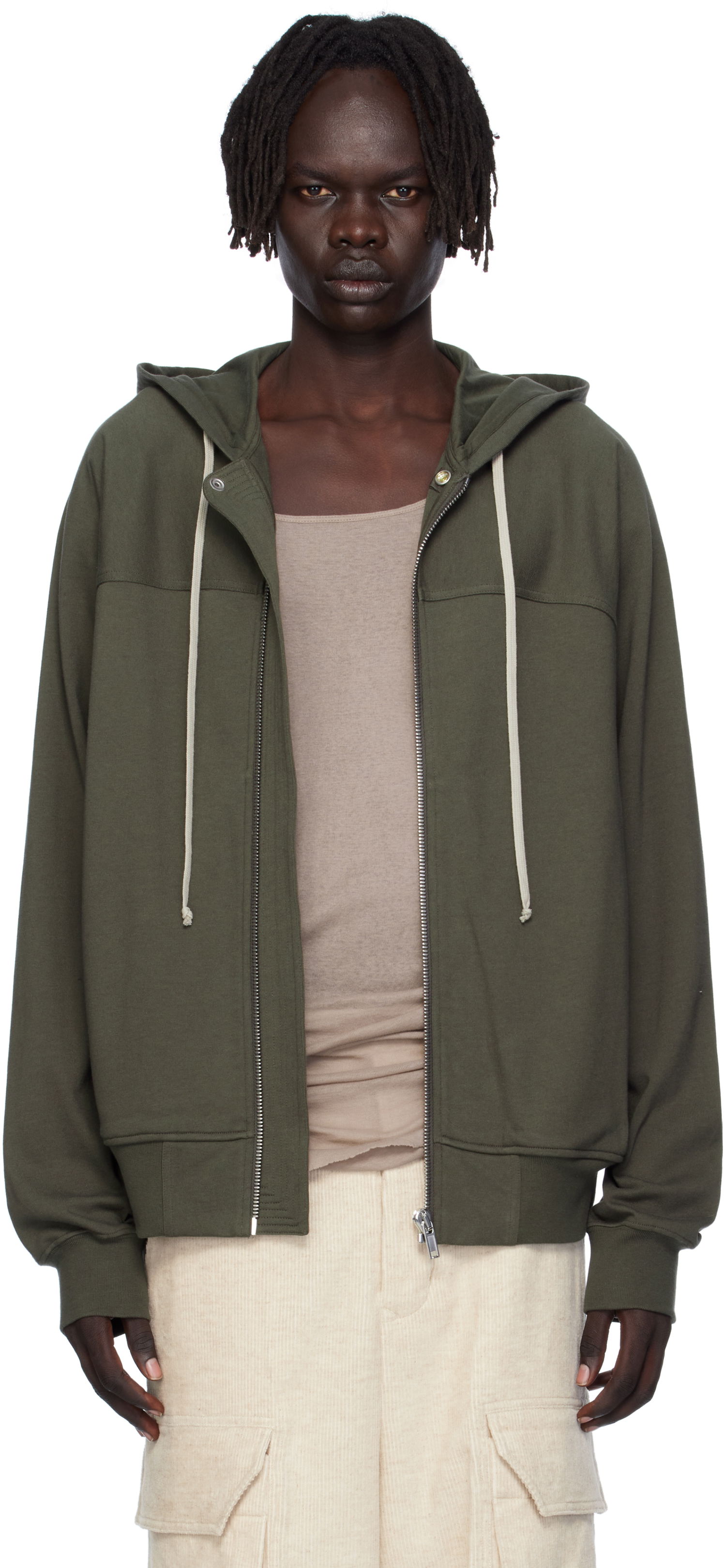 Pulover Rick Owens Rick Owens Concordians Windbreaker Hoodie Zelena | RU02E1241 BA, 0