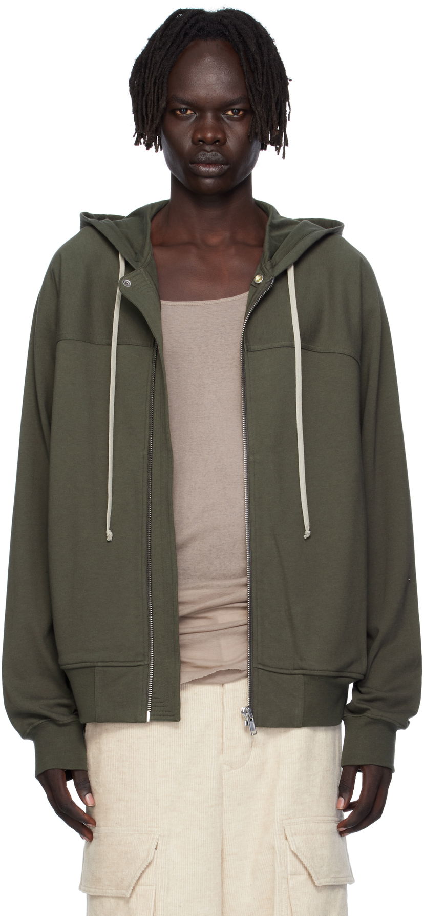 Pulover Rick Owens Rick Owens Concordians Windbreaker Hoodie Zelena | RU02E1241 BA