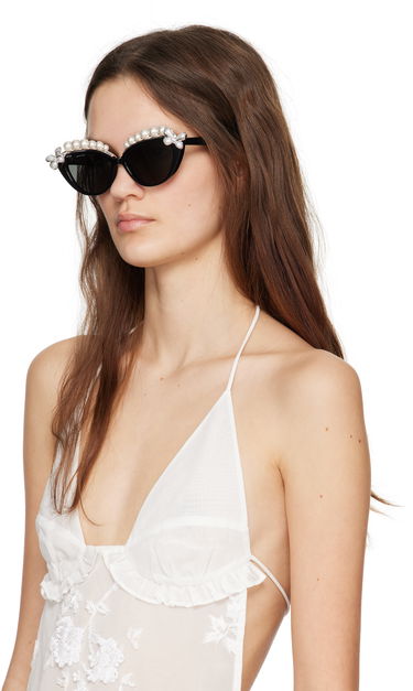 Sončna očala SHUSHU/TONG SHUSHU/TONG YVMIN Edition Pearl Eyebrow Sunglasses Črna | 24741BLK00NN, 3