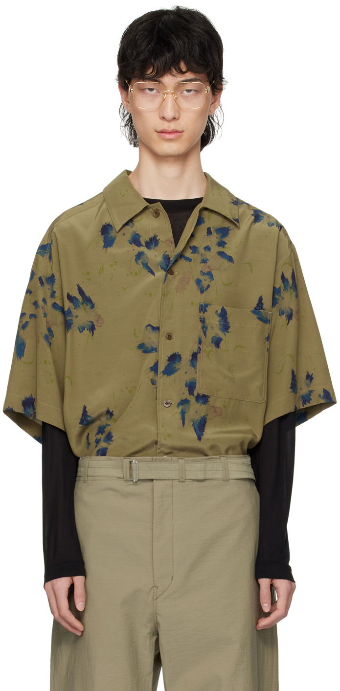Srajce LEMAIRE LEMAIRE Men's Summer Floral Print Shirt Zelena | SH1101 LF1262