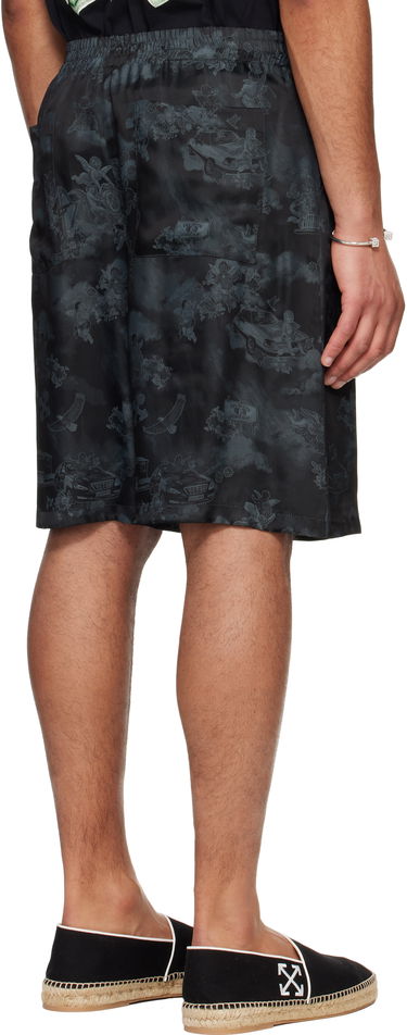 Kratke hlače Off-White Off-White Jacquard Fresco Bowling Shorts Črna | OMCB092S25FAB0020200, 2