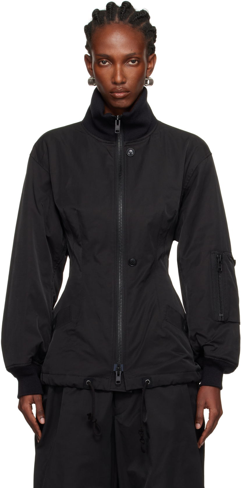 Bomber jakna Yohji Yamamoto YOHJI YAMAMOTO Twill Darts Bomber Jacket Črna | FM-J52-600