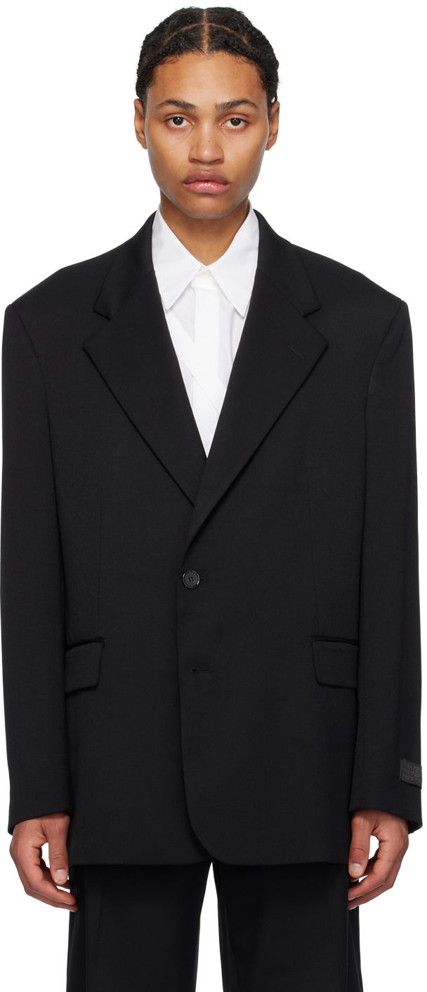 Plašči Maison Margiela MM6 Patch Blazer Črna | SH0BN0008 S47848