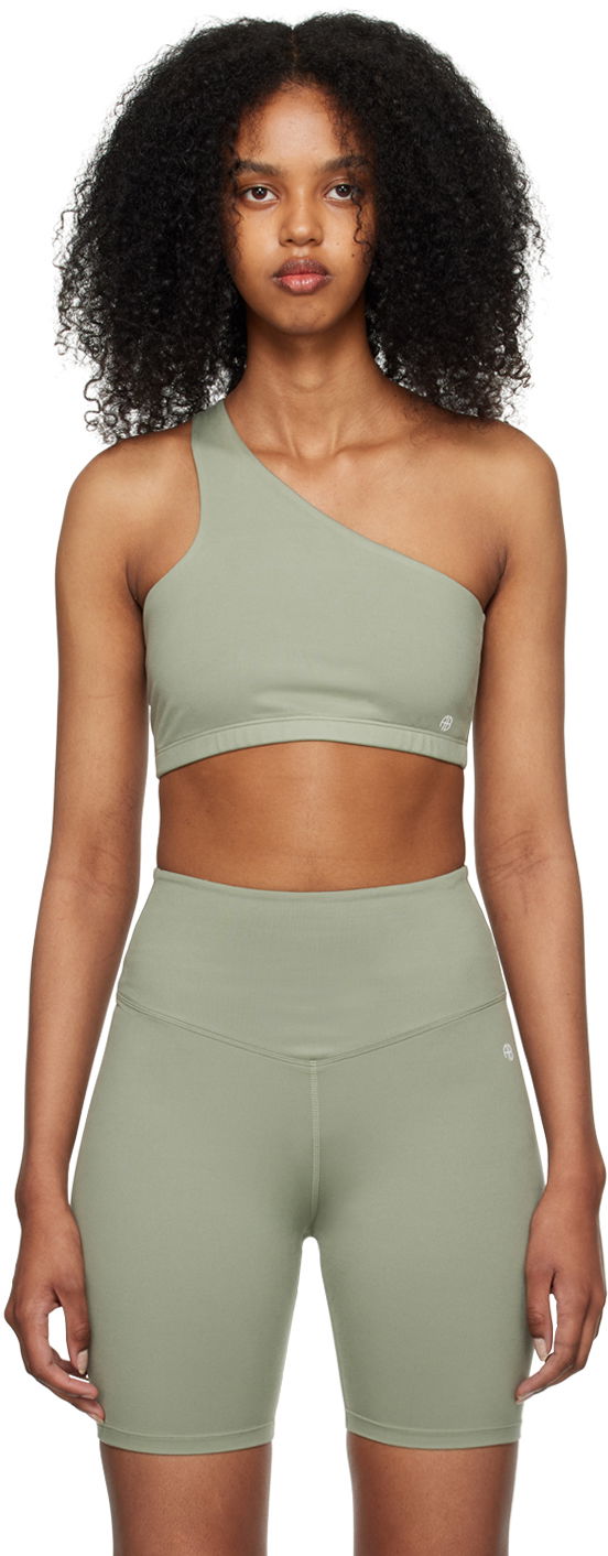 Modrček Anine Bing Jules One Shoulder Sports Bra Zelena | S-10-9157-340