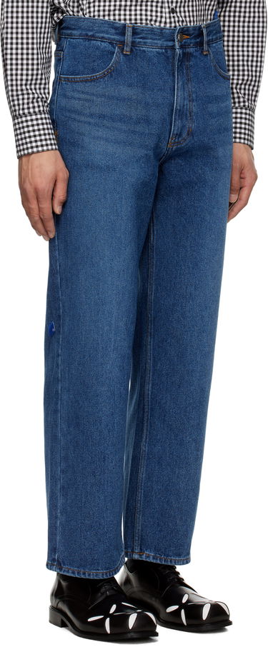 Kavbojke ADER ERROR ADER error Sig; TRS Tag 01 Wide-Leg Jeans Modra | BO42FYJE0101BL, 1