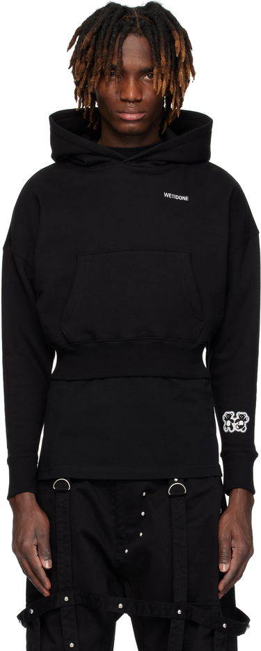 Pulover We11done We11done Teddy Twins Sleeve Hoodie Črna | WD-TH0-25-841-U-BK, 0