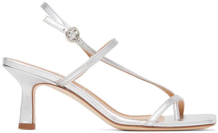 Modni dodatki Aeyde Aeyde Elise Heeled Sandals Kovinski | A11-HS-ASTS65CI-0121-920-007