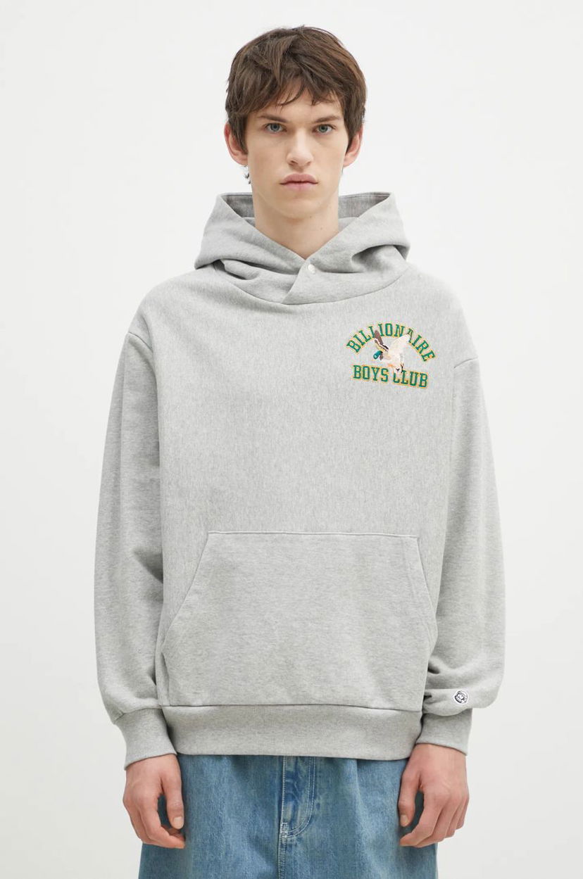 Pulover BILLIONAIRE BOYS CLUB Duck Varsity Embroidered Popover Hoodie Siva | B24451