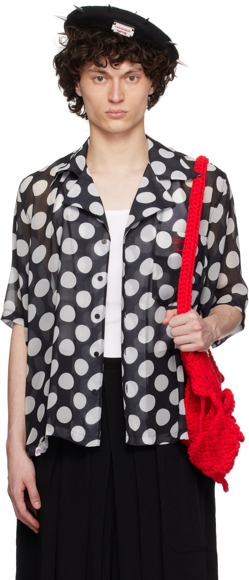 Srajce Charles Jeffrey Loverboy Charles Jeffrey LOVERBOY Polka Dot Shirt Črna | 54070201
