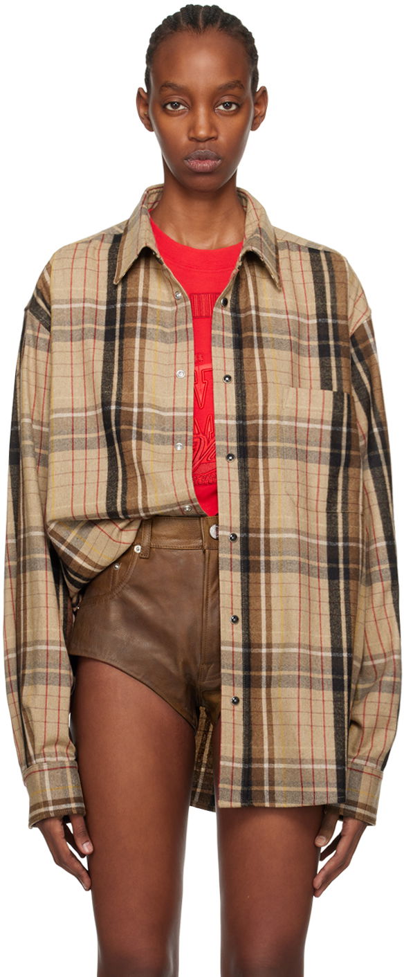 Srajce VETEMENTS VTMNTS Check Flannel Shirt Bež | VL20SH240C