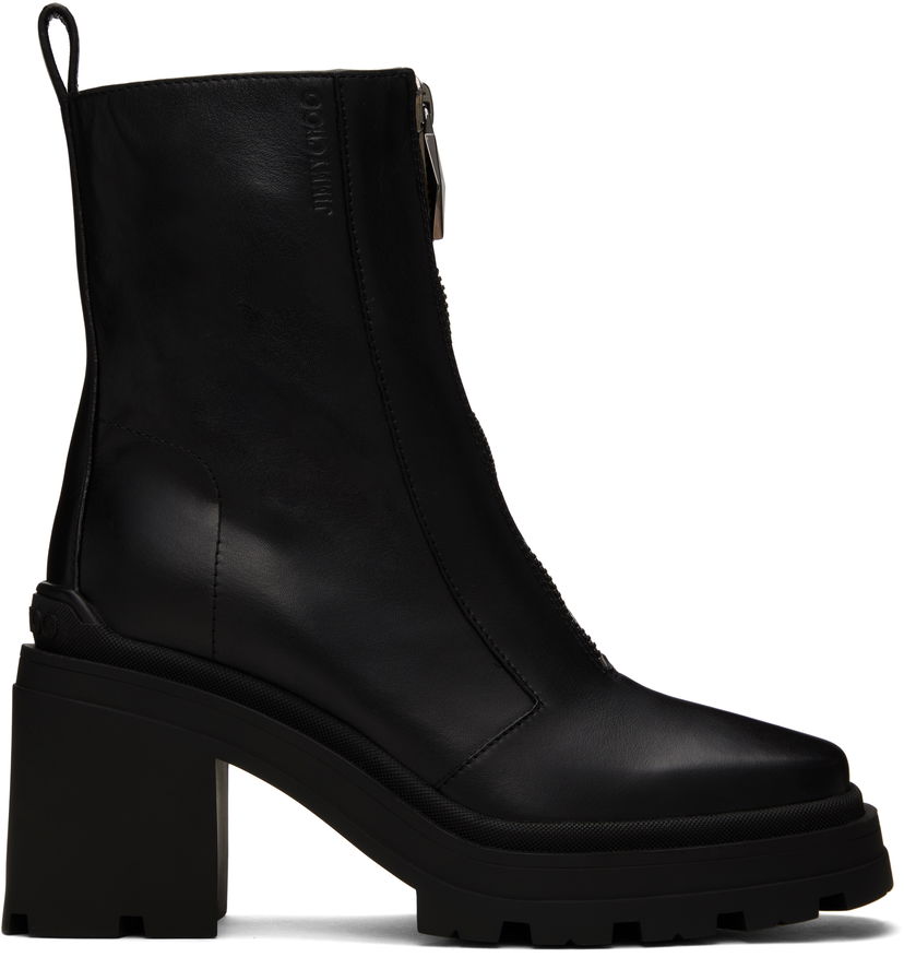 Nega čevljev Jimmy Choo Jimmy Choo Eugenie 80 Leather Boots Črna | EUGENIE 80 SQM